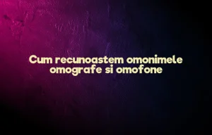 Cum recunoastem omonimele omografe si omofone